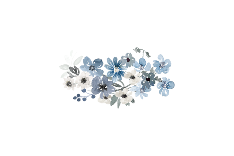 Kaartje sturen met blauwe bloemen